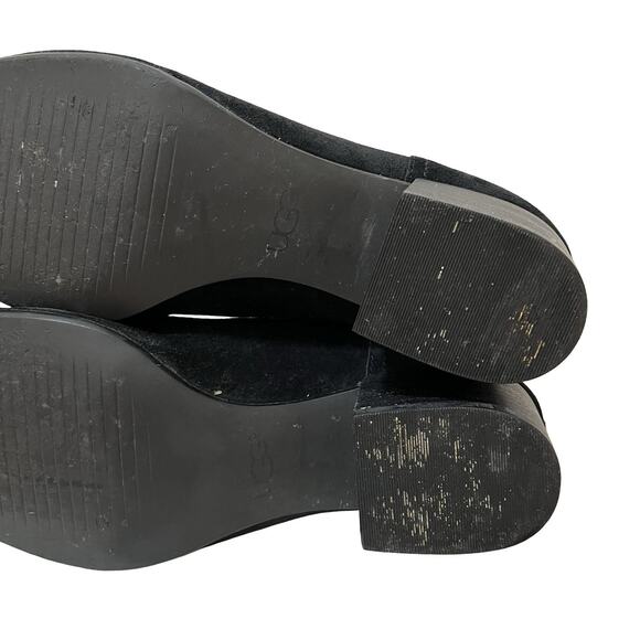 UGG Womens Bandara Suede Heeled Ankle Boots US 9.5 EU 40.5 Black Side Zip - Picture 11 of 11